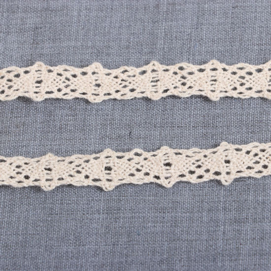 Bild von 5 Yards Baumwolle Spitze Lace Grauweiß 15mm