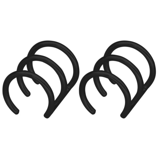 Immagine di Acciaio Inossidabile Orecchino a Clip Nero forma di C 13mm x 9mm, 1 Pz