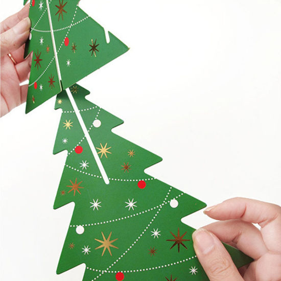 Picture of Paper Party Decorations Christmas Tree Green 18.6cm(7 3/8") x 13.7cm(5 3/8"), 1 Set