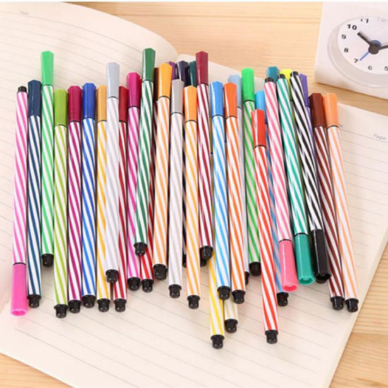 Изображение Plastic Water Color Pen Brush Multicolor 16.2cm(6 3/8") x 0.8cm( 3/8"), 1 Box(36 Colours)