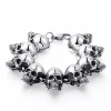 Picture of Titanium Steel Bracelets Antique Silver Color Skull 18.5cm(7 2/8") long, 1 Piece