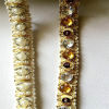 Изображение 1 Yard Polyester & Acrylic Jacquard Webbing Ribbon White Beaded 15mm