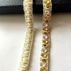 Изображение 1 Yard Polyester & Acrylic Jacquard Webbing Ribbon White Beaded 15mm