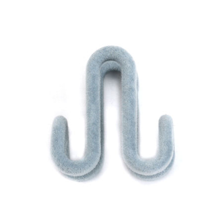 1 Piece ABS Double Sided Hanger Connection Hook Steel Gray Flocking 3.8cm x 3.5cm