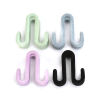 Picture of 1 Piece ABS Double Sided Hanger Connection Hook Steel Gray Flocking 3.8cm x 3.5cm
