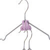 Picture of 1 Piece ABS Double Sided Hanger Connection Hook Steel Gray Flocking 3.8cm x 3.5cm