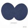 Picture of 1 Pair (Approx 2 PCs/Packet) Fabric Iron On Patches Appliques (With Glue Back) DIY Sewing Craft Clothing Decoration Dark Blue Oval 14.2cm x 11.3cm