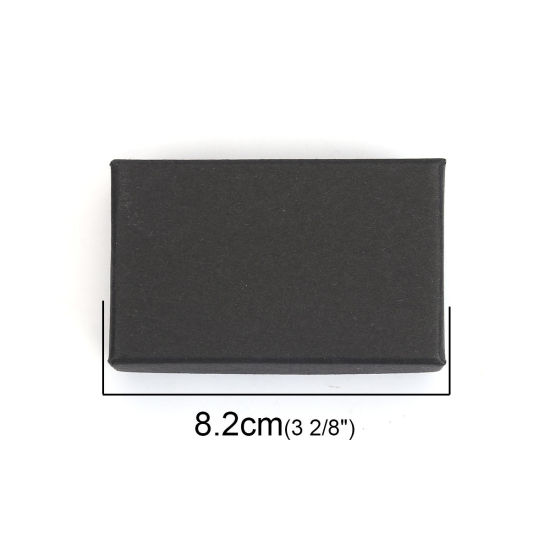 紙 ジュエリーギフト ジュエリーボックス 長方形 黒 82mm x 52mm 、 1 個 の画像