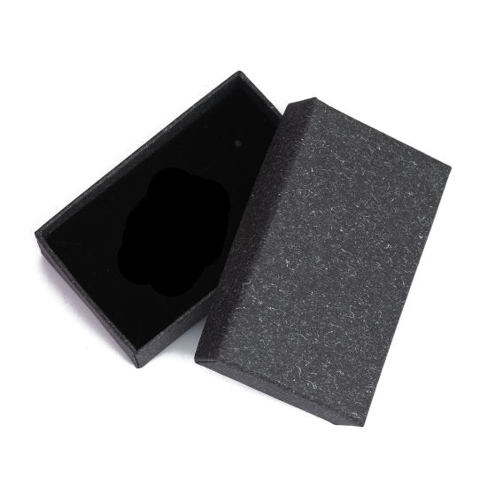 Image de Ecrins à Bijoux en Papier Rectangle Noir 8.2cm x 5.2cm, 1 Pièce