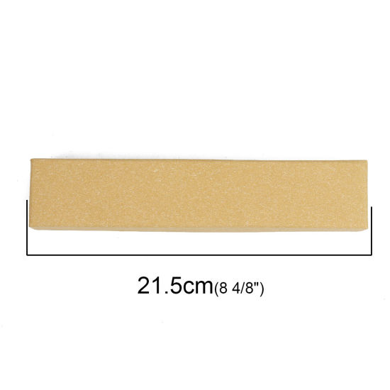 Bild von Papier Schmuck Schmuckkasten Rechteck Braun Gelb 21.5cm x 4.4cm , 1 Stück