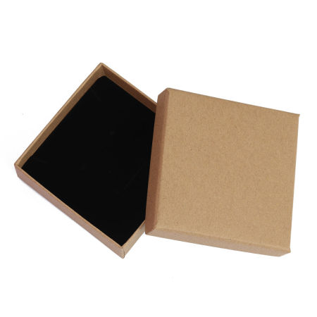 Picture of Kraft Paper Jewelry Box For Necklace Bracelet Ring Gift Display Packaging Multicolor