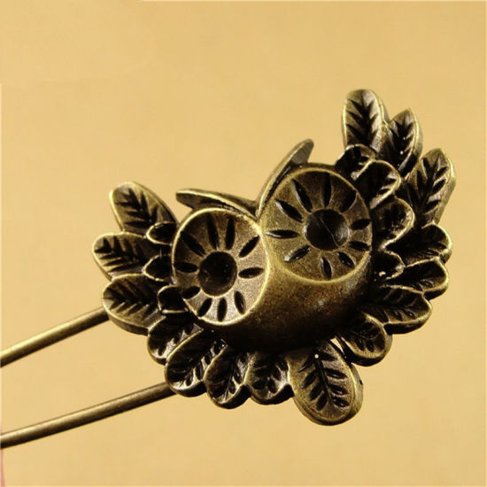 Imagen de 1 Unidad Retro Broches de Seguridad Hummingbird Tono Bronce 6cm x 2cm