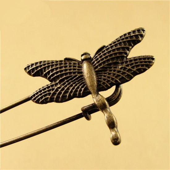 Imagen de 1 Unidad Retro Broches de Seguridad Hummingbird Tono Bronce 6cm x 2cm