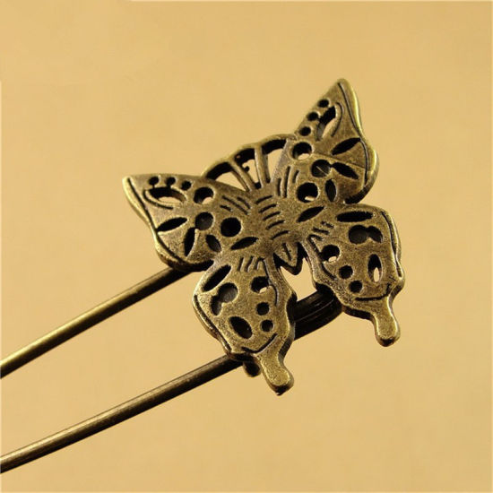 Imagen de 1 Unidad Retro Broches de Seguridad Hummingbird Tono Bronce 6cm x 2cm
