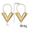 Picture of Simple Metal Earrings Silver Tone V Shape 3.7cm, 1 Pair