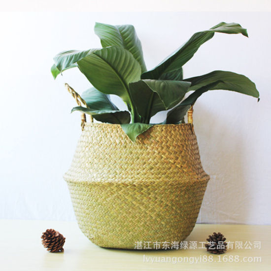 Picture of 1 Piece Natural Rattan Storage Container Box Basket Original Color Foldable 22cm