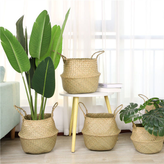 Picture of 1 Piece Natural Rattan Storage Container Box Basket Original Color Foldable 27cm