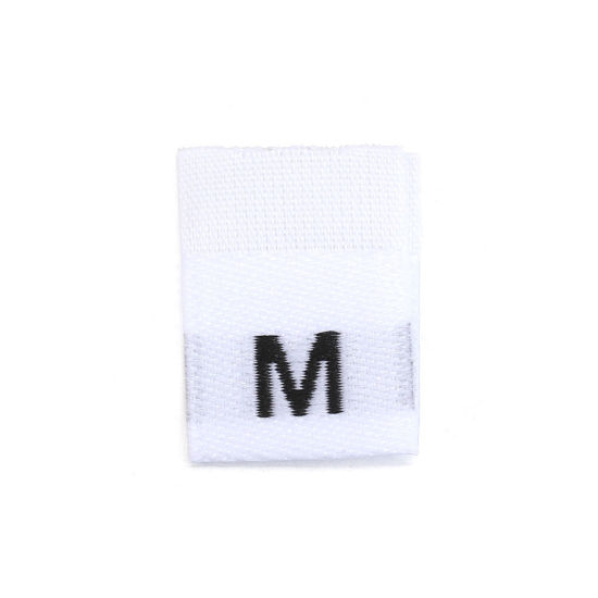 Bild von 1 Packung (100 Stück/Packung) Größe M Polyester-Etikettenanhänger für Kleidung, Schwarz