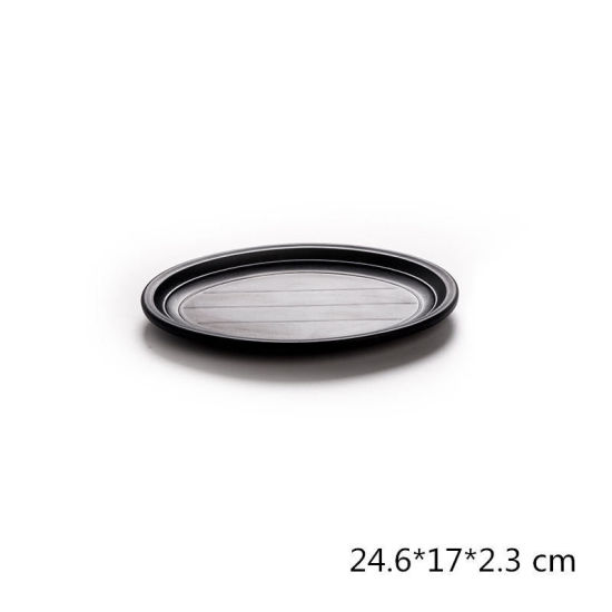 Immagine di 1 Pz Melamina Piatti da Tavola Nero Rettangolo 32cm x 10.5cm