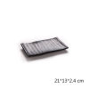 Imagen de 1 Piece Melamine Tableware Plates Black Rectangle 22.3cm x 13.1cm