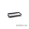 Imagen de 1 Piece Melamine Tableware Plates Black Rectangle 22.3cm x 13.1cm