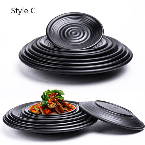 Picture of 1 Piece Melamine Tableware Plates Black Round 15.2cm Dia.