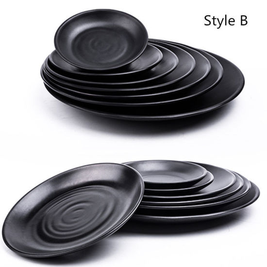 Picture of 1 Piece Melamine Tableware Plates Black Round 15.2cm Dia.