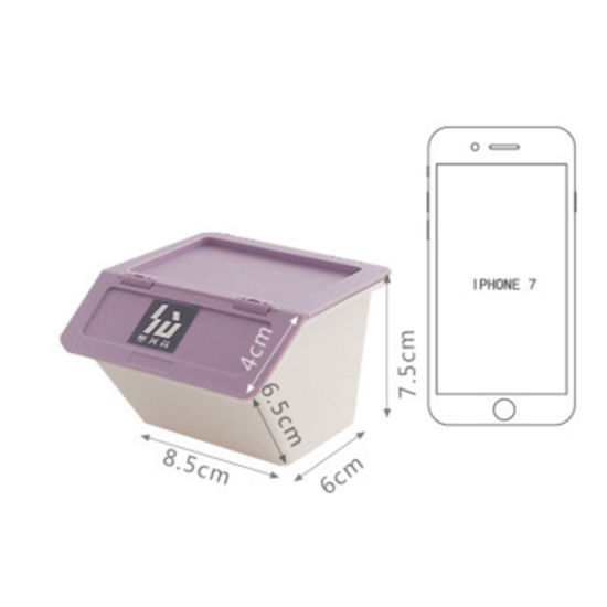 Image de Sac Panier Boîte de Rangement Stockage en Plastique Violet 8.5cm x 7.5cm, 1 Pièce