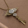 Imagen de Steampunk Collar Jersey/Suéter Cadena larga Tono Bronce Plata Antigua Llave Rueda 72cm longitud, 1 Unidad