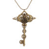Imagen de Steampunk Collar Jersey/Suéter Cadena larga Tono Bronce Plata Antigua Llave Rueda 72cm longitud, 1 Unidad