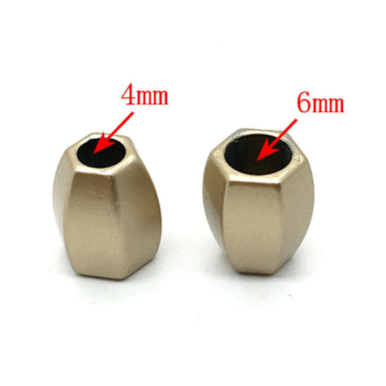 Picture of Zinc Based Alloy Spacer Beads For DIY Charm Jewelry Making Matt Gold Faceted About 12mm x 10mm, 10 PCs