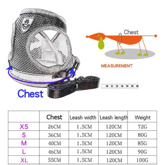 Image de 1 Pièce Corde de Traction Harnais de Laisse pour Animal de Compagnie en Polyester Bleu Taille L