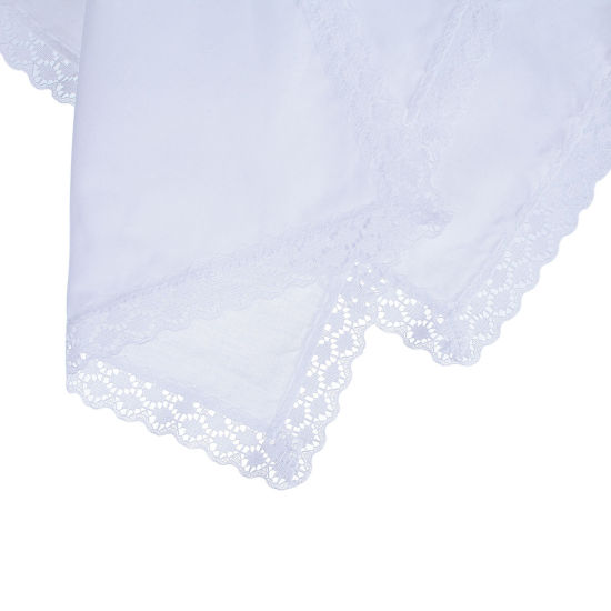 Bild von Cotton Handkerchief Square Lace White 26cm x 25cm, 6 Sheets