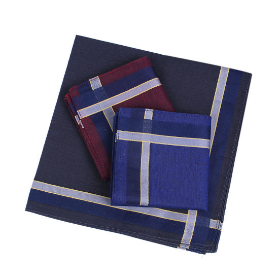 Picture of Cotton Handkerchief  Square Mixed Color 43cm x 43cm, 3 Sheets