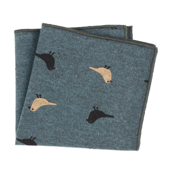 Picture of Cotton Men's Handkerchief Square Bird Mixed Color 25cm x 25cm, 4 PCs