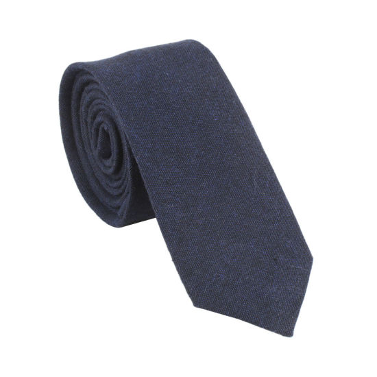 Image de Cotton Men's Necktie Tie Black 145cm x 6cm, 1 Piece