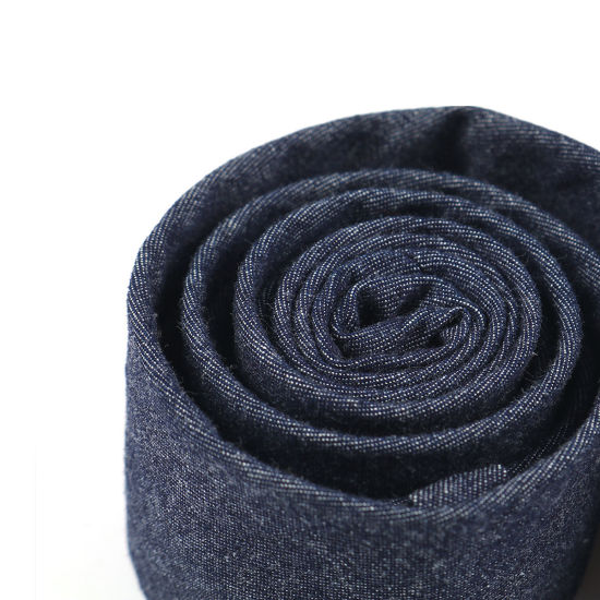 Image de Cotton Men's Necktie Tie Navy Blue 145cm x 6cm, 1 Piece