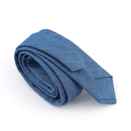 Picture of Cotton Men's Necktie Tie Blue 145cm x 6cm, 1 Piece