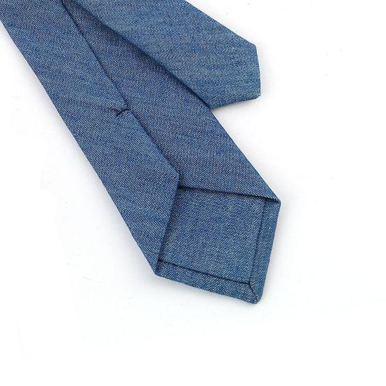 Изображение Cotton Men's Necktie Tie Blue 145cm x 6cm, 1 Piece
