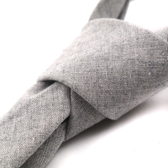 Bild von Cotton Men's Necktie Tie French Gray 145cm x 6cm, 1 Piece