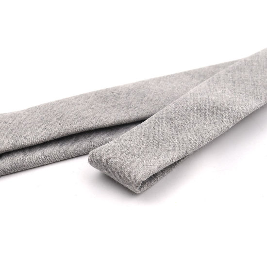 Image de Cotton Men's Necktie Tie French Gray 145cm x 6cm, 1 Piece