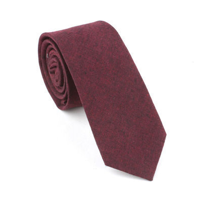 Image de Cotton Men's Necktie Tie Wine Red 145cm x 6cm, 1 Piece