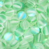 Picture of 100 PCs Glass Imitation Glitter Polaris Beads Round Green Translucent Frosted About 6mm Dia, Hole: Approx 1.1mm