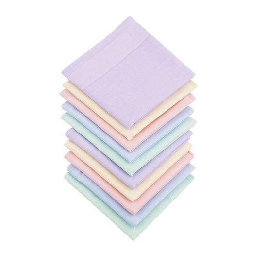 Image de Cotton Handkerchief  Square Mixed Color 40cm x 40cm, 10 PCs