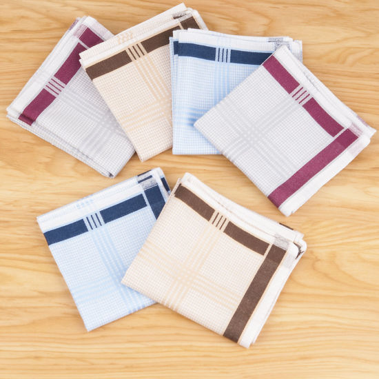Изображение Cotton Handkerchief  Square Mixed Color 43cm x 43cm, 12 PCs