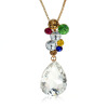 Picture of Jewelry Necklaces Drop Gold Plated Multicolor Color Rhinestone 72cm(28 3/8")long, 1 Piece