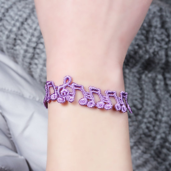 Изображение Браслеты Фиолетовый с узором “ Нота ”, 28.0cm, 20 ШТ 