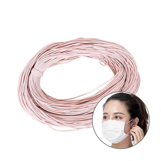 Picture of Polyester Multifunctional Elastic Band For Crafts Sewing Masks DIY Supplies Pink 2.5mm, 100 M