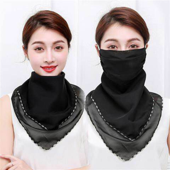 Bild von Schwarz - Frauen Mundmaske Bandana Gesichtsmaske Multifunktionale Gesichtsmaske Sommer UV Schutz Atemhalsschutz