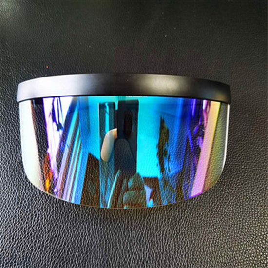 Picture of Blue - Huge Oversize Futuristic Flat Top Visor Sunglasses